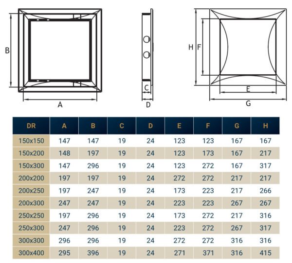 Access Panel Door PP, White 150mm x 300mm Access Panels Free Shipping 41