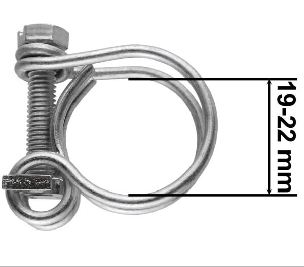 Double wire hose clamp galvanised 19mm-22mm – heavy duty pipe & hose fitting uk hose clips free shipping 21