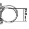 Double wire hose clamp galvanised 25mm-29mm – heavy duty pipe & hose fitting uk hose clips free shipping 39