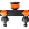 2 way tap splitter pp with valves and snap-on male – heavy duty outdoor garden tap uk garden hose connection set free shipping 21