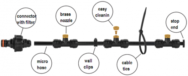 Garden Water Mist Kit, Black/Orange, 7.5m Home & Garden Free Shipping 21