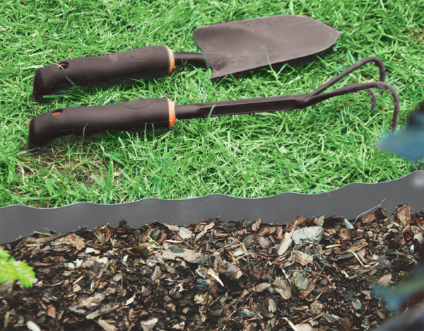 Wavy plastic garden lawn edging, h=15cm, l=9m, gray – plastic lawn edging border uk plastic lawn edging free shipping 6