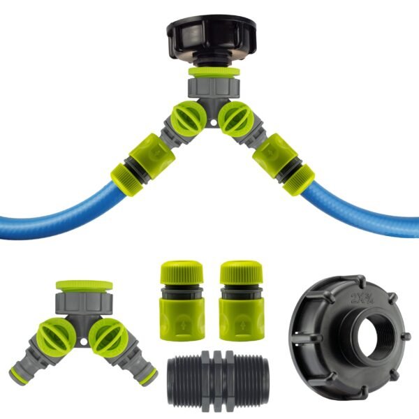 Ibc 2” s60x6 cap with two way valved splitter and hose – heavy duty pipe & hose fitting uk ibc tanks fittings free shipping 9