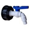 Ibc 2” s60x6 cap with white blue plastic tap – heavy duty pipe & hose fitting uk ibc tanks fittings free shipping 25