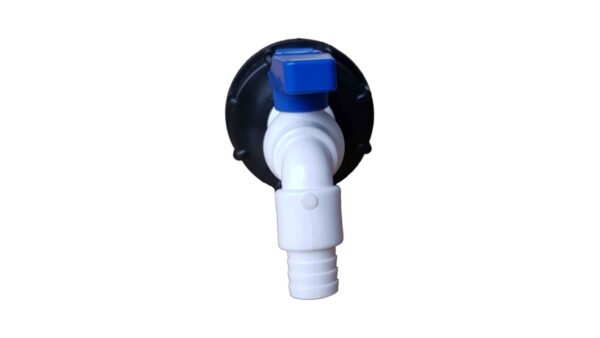Ibc 2” s60x6 cap with white blue plastic tap – heavy duty pipe & hose fitting uk ibc tanks fittings free shipping 11