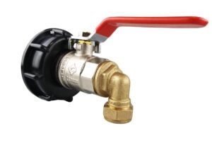 IBC 2” S60X6 Cap with BSP Female Lever Valve and Brass – Heavy Duty Pipe & Hose Fitting UK IBC Tanks Fittings Free Shipping