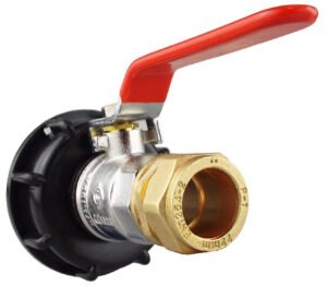 IBC 2” S60X6 Cap with Lever Valve and Brass Compression – Heavy Duty Pipe & Hose Fitting UK IBC Tanks Fittings Free Shipping