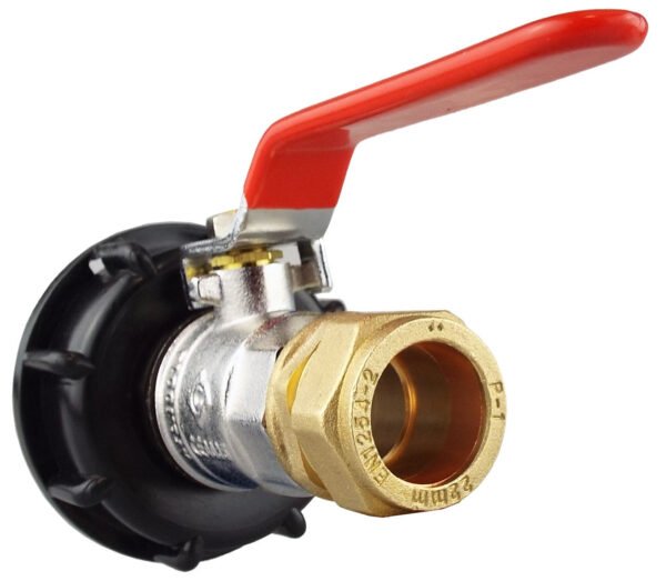 Ibc 2” s60x6 cap with lever valve and brass compression – heavy duty pipe & hose fitting uk ibc tanks fittings free shipping 5