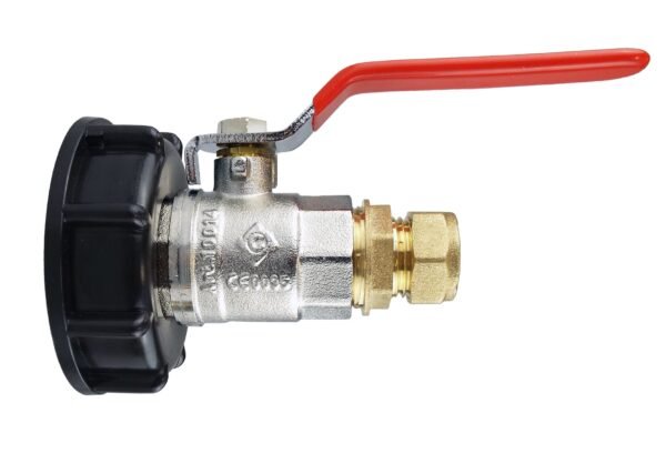 Ibc 2” s60x6 cap with lever valve and brass compression – heavy duty pipe & hose fitting uk ibc tanks fittings free shipping 9