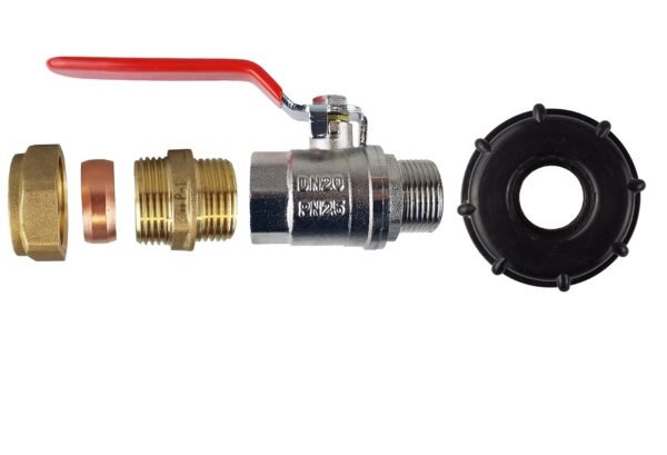 Ibc 2” s60x6 cap with lever valve and brass compression – heavy duty pipe & hose fitting uk ibc tanks fittings free shipping 11