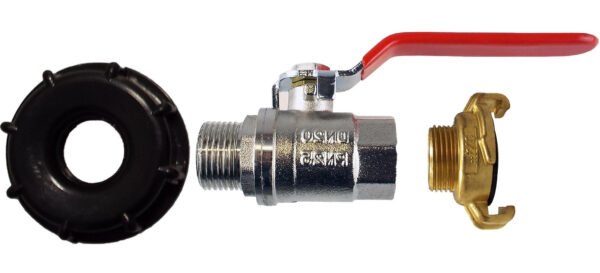 Ibc 2” s60x6 cap with bspm-f lever valve and geka type – heavy duty pipe & hose fitting uk ibc tanks fittings free shipping 7