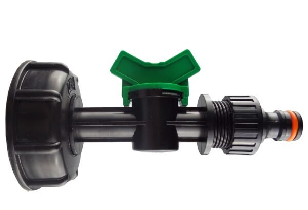 Ibc 2” s60x6 cap with in-line valve and male quick connector – heavy duty pipe & hose fitting uk ibc tanks fittings free shipping 5