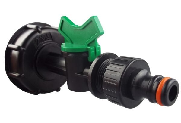 Ibc 2” s60x6 cap with in-line valve and male quick connector – heavy duty pipe & hose fitting uk ibc tanks fittings free shipping 7