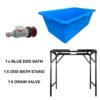 Blue Dog Bath with Drain Valve (WL) and Stand