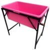 Pink Dog Bath with Drain Valve (Black) and Stand