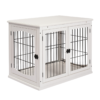 Wooden Dog Crate End Table with Metal Wire Cage – Small Dog White Dogs Free Shipping 21