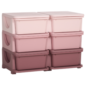 Kids Toy Storage Unit with Six Drawers – Pink HOMCOM Baby Free Shipping