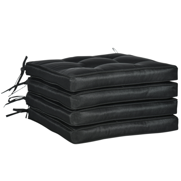 Garden Seat Cushion 40x40cm with Ties for Dining Chairs – Black Lifestyle & Decor Free Shipping 5