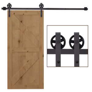 Sliding Barn Door Kit 6ft Rail System for Wooden Door, Single DIY Tools Free Shipping