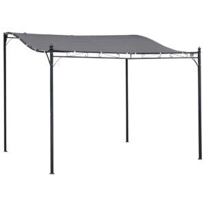 Awning Freestanding 3x3m Metal Wall Canopy Grey Outdoor Shade Garden Free Shipping