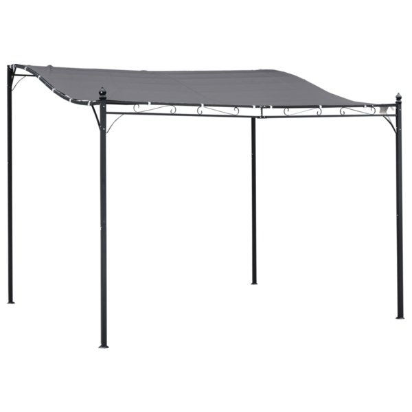 Awning Freestanding 3x3m Metal Wall Canopy Grey Outdoor Shade Garden Free Shipping 5