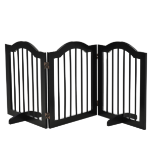 Dog Gate 3-Panel Freestanding Wood Barrier with Support Feet Horse & Petcare Free Shipping