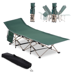 Outsunny Green Portable Camping Cot Bed – 190×68 cm, 150 kg Home & Garden Free Shipping