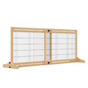 Pet Gate Adjustable Wooden Freestanding Doorway Barrier Horse & Petcare Free Shipping