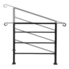 Outdoor Handrail for 1-4 Steps Wrought Iron Black Install Kit Door Steps Free Shipping 21