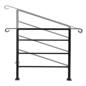 Outdoor Handrail for 1-4 Steps Wrought Iron Black Install Kit Door Steps Free Shipping