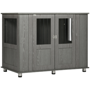 Dog Crate End Table for Extra Large Dogs – Indoor Grey Finish Horse & Petcare Free Shipping