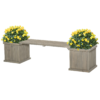 Planter and Bench Combo – Raised Bed, Patio Grey Finish, Outdoor Flower Pots & Planters Free Shipping 21