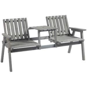 Wooden Garden Bench 2-Seater for Outdoor Yard Patio Porch
