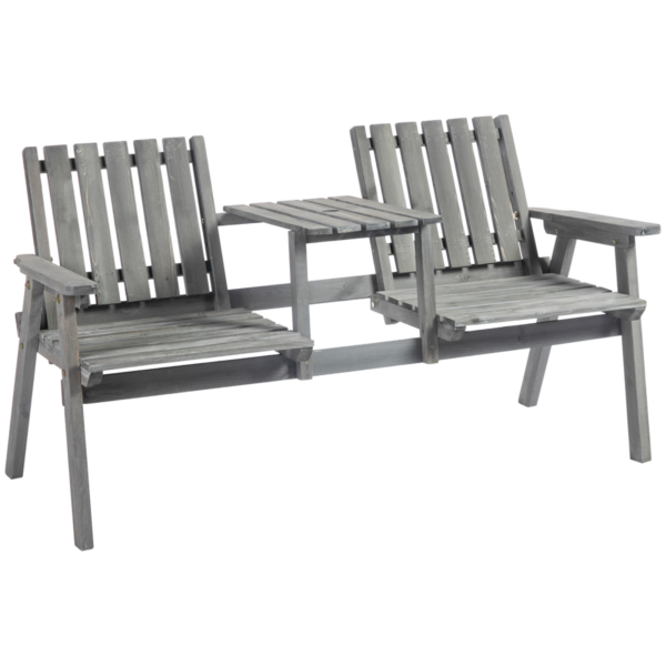 Wooden Garden Bench 2-Seater for Outdoor Yard Patio Porch