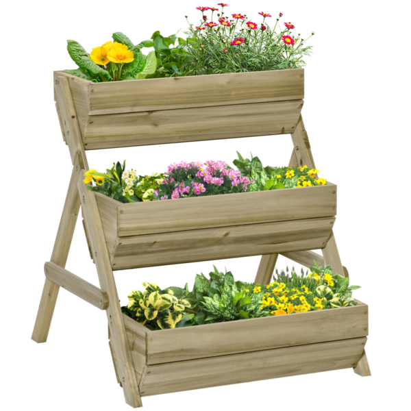 Raised Garden Bed Kit – 3-Tier, 120x68x80 cm, Green Outdoor Description Upgrade your outdoor space with a three-tier raised garden bed kit. The elevated design maximizes growing area while keeping plants accessible for easy maintenance. Ideal for flowers, vegetables, and herbs in small gardens, patios, or balconies. – Multi-level design to maximize space and simplify tending. – Dimensions: 120 x 68 x 80 cm footprint for versatile placement. – Durable, outdoor-ready construction built for reliable outdoor use. – Easy assembly with included panels and hardware for quick setup. – Suitable for flowers, vegetables, herbs, and mixed plant displays. – Designed for adults, families, and DIY enthusiasts seeking practical gardening solutions. Flower Pots & Planters Free Shipping 5