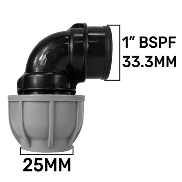 MDPE Elbow 25mm – 1″ BSPF MDPE Fittings Free Shipping 5