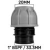 Mdpe straight joiner 20mm – 1″ bspf – heavy duty pipe & hose fitting uk mdpe fittings free shipping