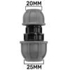 Mdpe straight joiner reducing 25mm – 20mm – heavy duty pipe & hose fitting uk mdpe fittings free shipping 1