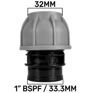 MDPE Straight Joiner 32mm – 1″ BSPF MDPE Fittings Free Shipping