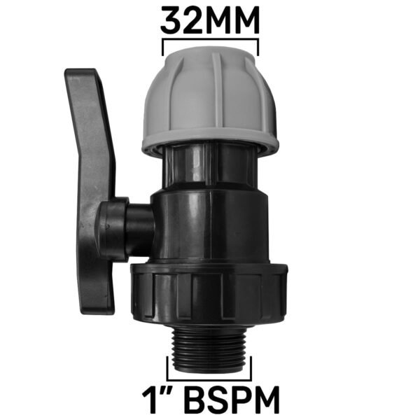 Ibc 2” s60x6 cap with 32mm mdpe valve – heavy duty pipe & hose fitting uk ibc tanks fittings free shipping 15