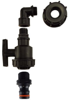 IBC 2” S60X6 Cap with Elbow Fitting, Large Plastic Valve and – Heavy Duty Pipe & Hose Fitting UK IBC Tanks Fittings Free Shipping