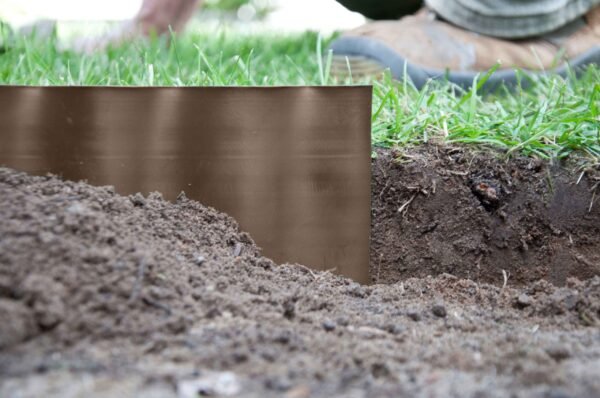 Wavy plastic garden lawn edging, h=15cm, l=9m, brown – plastic lawn edging border uk plastic lawn edging free shipping 2