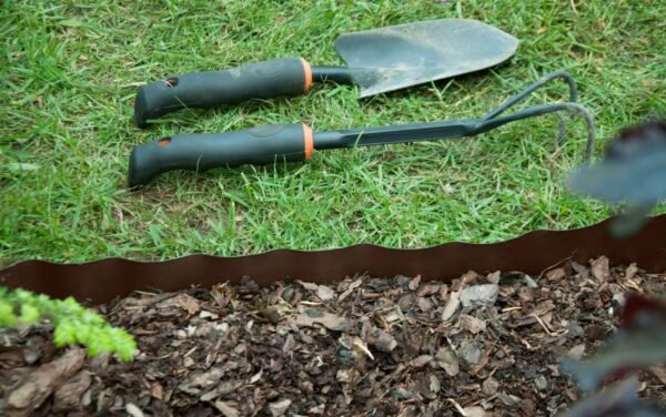 Wavy plastic garden lawn edging, h=25cm, l=9m, brown – plastic lawn edging border uk plastic lawn edging free shipping 5