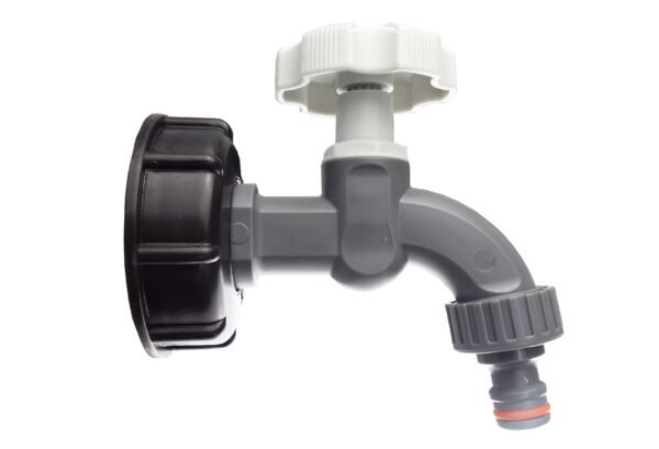 Ibc 2” s60x6 cap with ½” bsp plastic bib tap – heavy duty pipe & hose fitting uk ibc tanks fittings free shipping 5