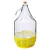 Glass Demijohn 5L With SCREW Top Cap & Yellow Protective