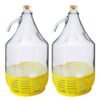 Glass Demijohn 5L With SCREW Top Cap & Yellow Protective