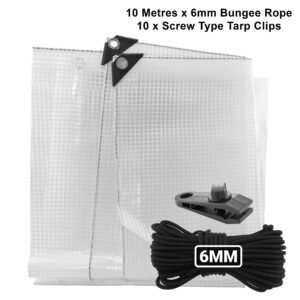 Black Bungee Shock Rope 6mm 10m, 6m – Heavy Duty Elastic Cord for Tarpaulins & Outdoor Use New Arrivals Free Shipping