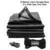 Black/silver heavy duty tarpaulin 1m x 1m with 10m of 6mm bungee rope & 10 tarp clips (slide type) kit tarp sets free shipping