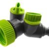 Double tap connector with valves lime – outdoor tap connector uk garden hose fitting garden hose connection set free shipping 17