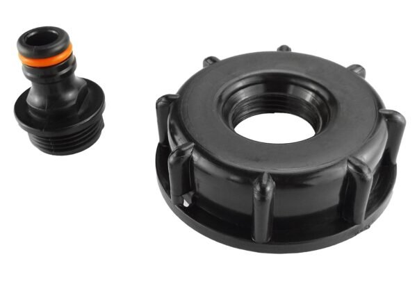 Ibc 2” s60x6 cap with male quick connector black – heavy duty pipe & hose fitting uk ibc tanks fittings free shipping 7